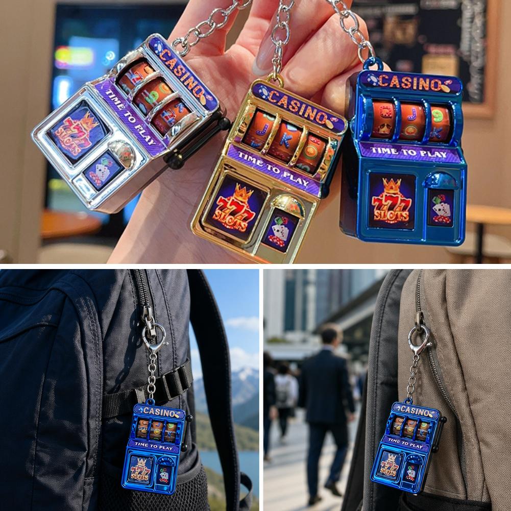 Arcade Game Jackpot - Mini Gambling Slot Machine Key Chains